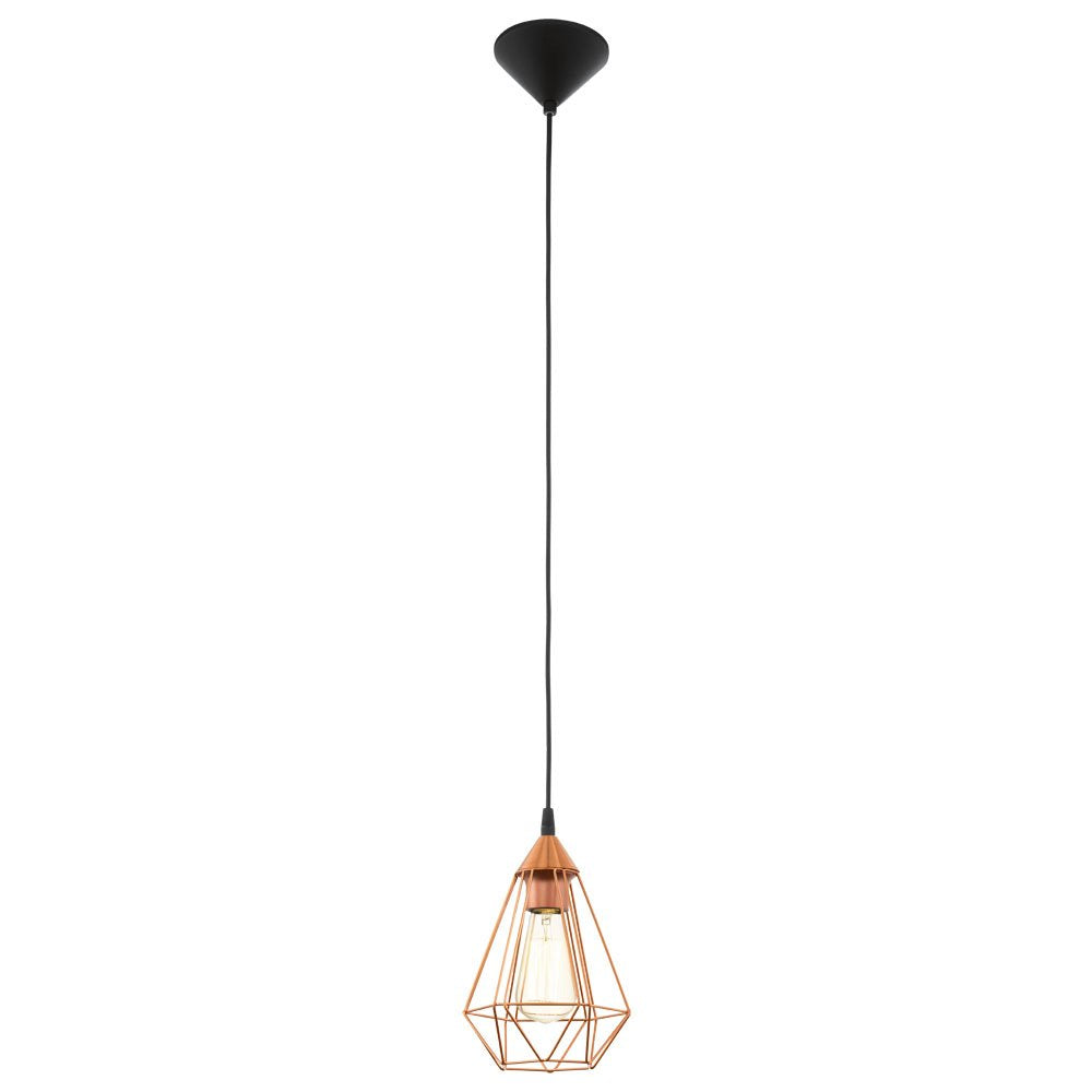 Buy Pendant Lights Australia Tarbes 1 Light Pendant Black & Copper Coloured 175mm - 94193