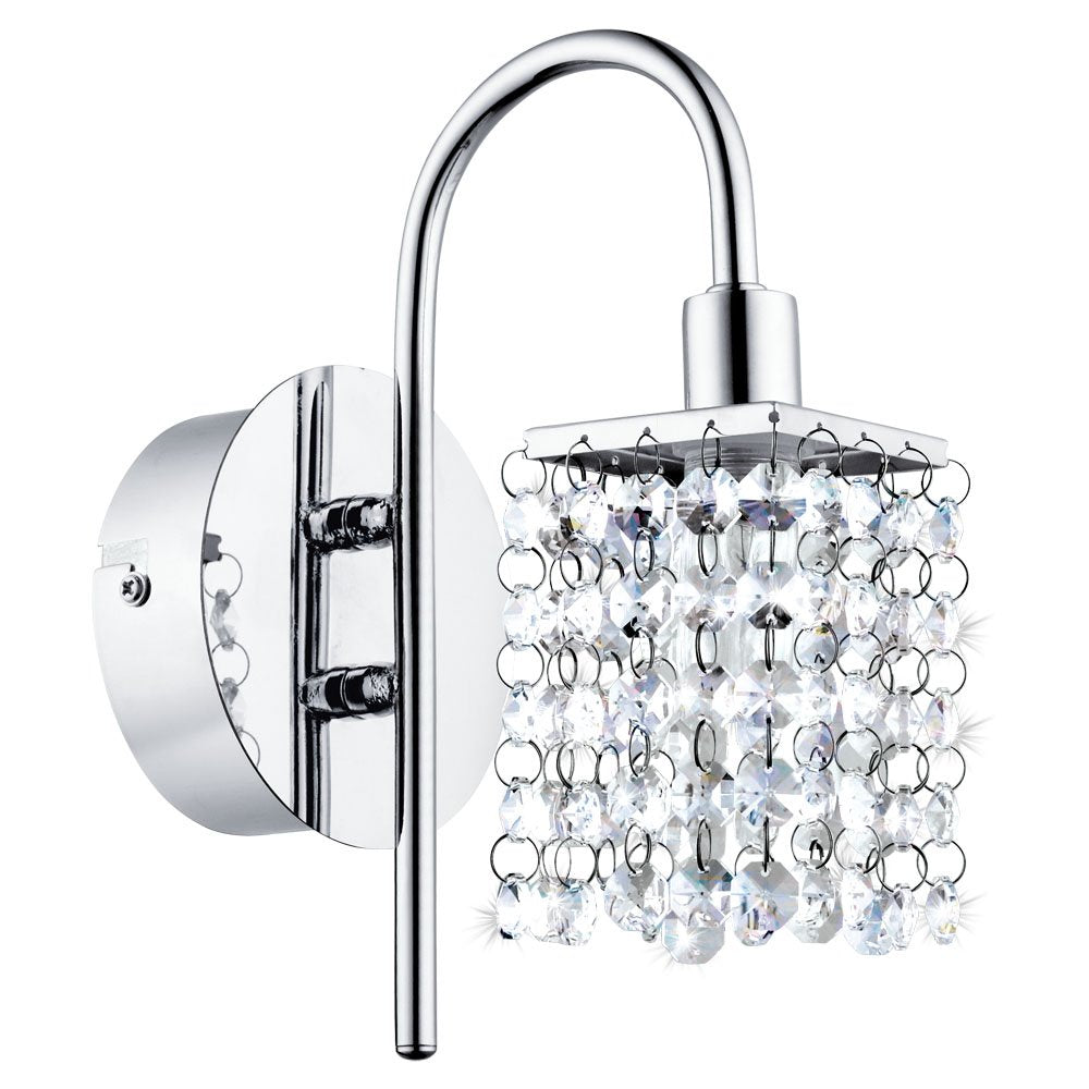 Buy Wall Sconce Australia Almonte 1 Light Wall Light LED Chrome & Crystal 170mm - 94879