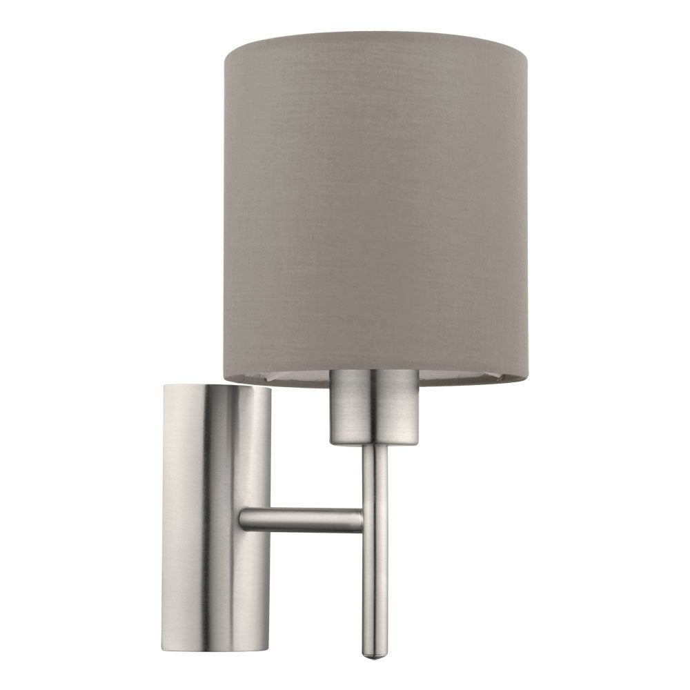 Pasteri 1 Light Wall Light Satin Nickel & Taupe - 94925