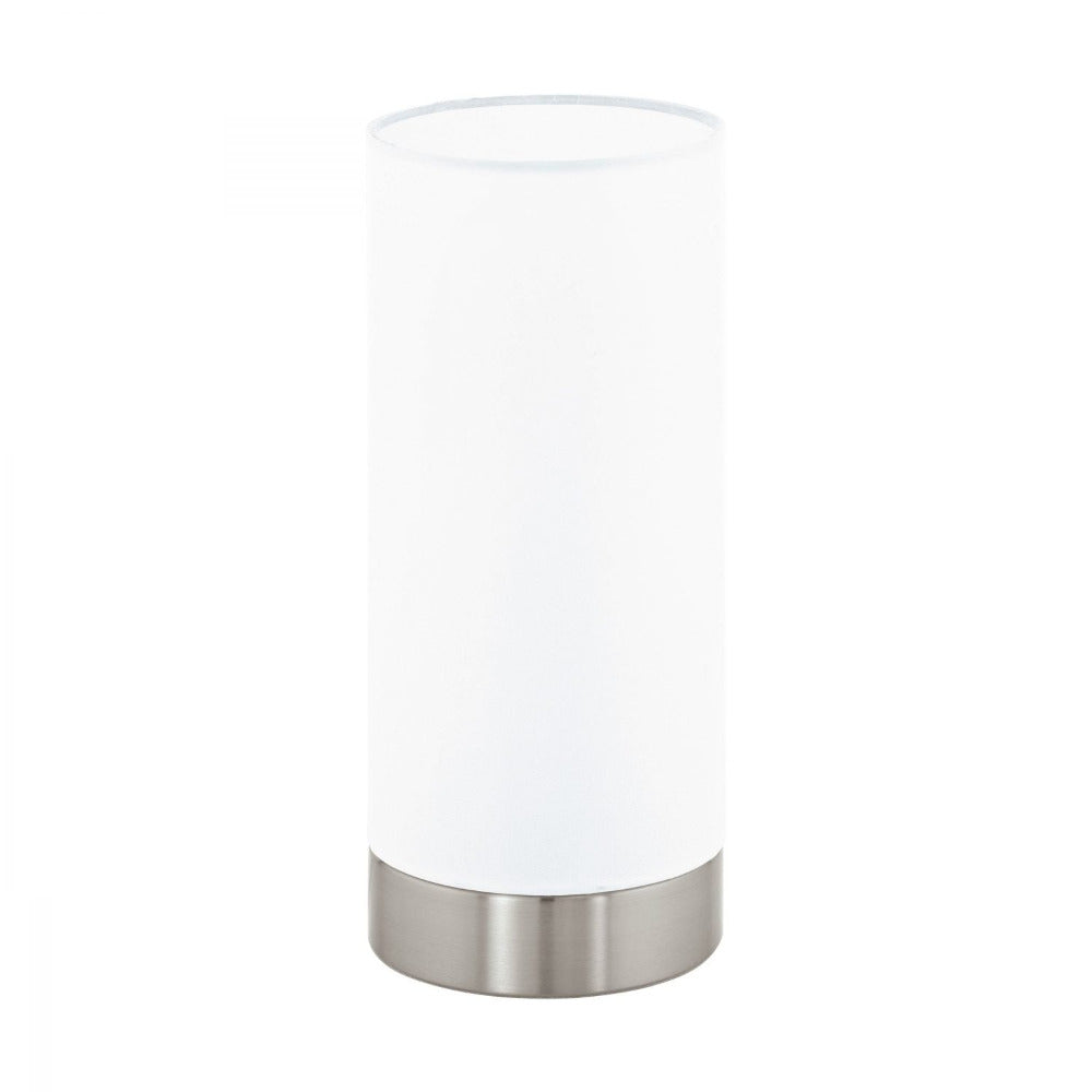 Buy Table Lamps Australia Pasteri 1 Light Touch Table Lamp Satin Nickel & White - 95118N