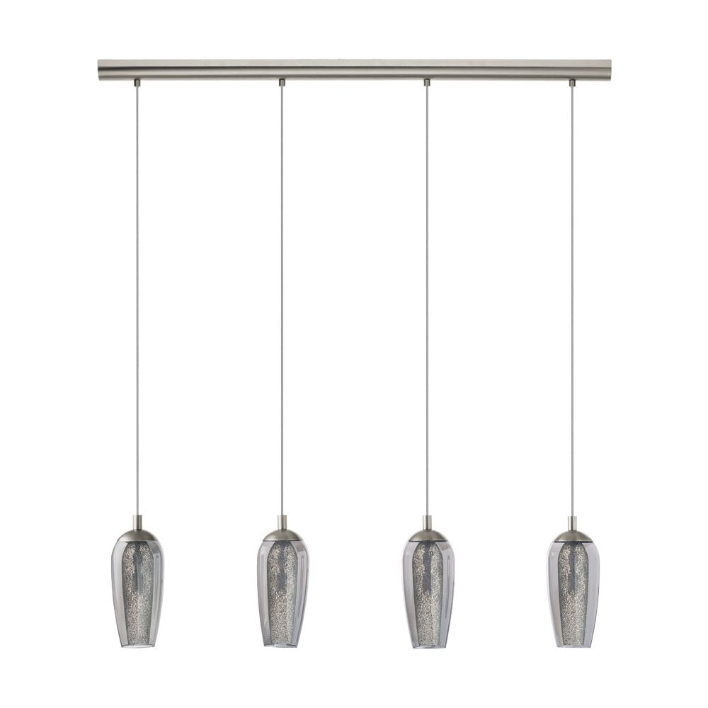 Buy Island Pendant Lights Australia Farsala 4 Light Pendant Satine Nickel, Granite & Clear 125mm - 96344
