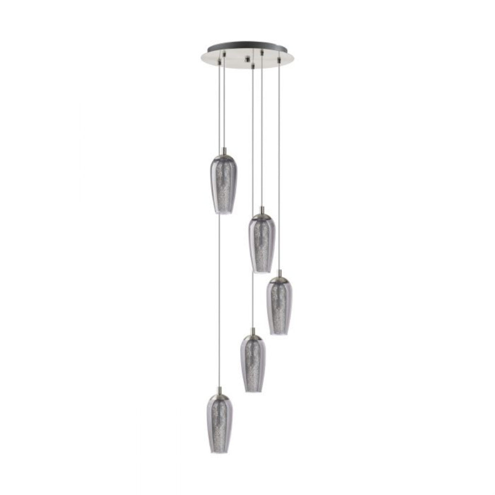 Buy Cluster Pendants Australia Farsala 5 LED Pendant 3000K Satin Nickel Steel - 96345N