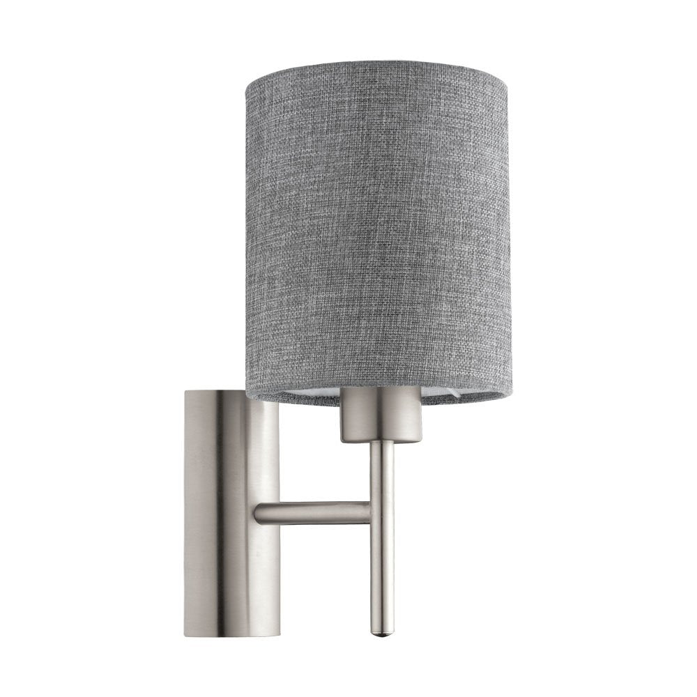 Buy Wall Sconce Australia Pasteri 1 Light Wall Light Satin Nickel & Grey - 96373