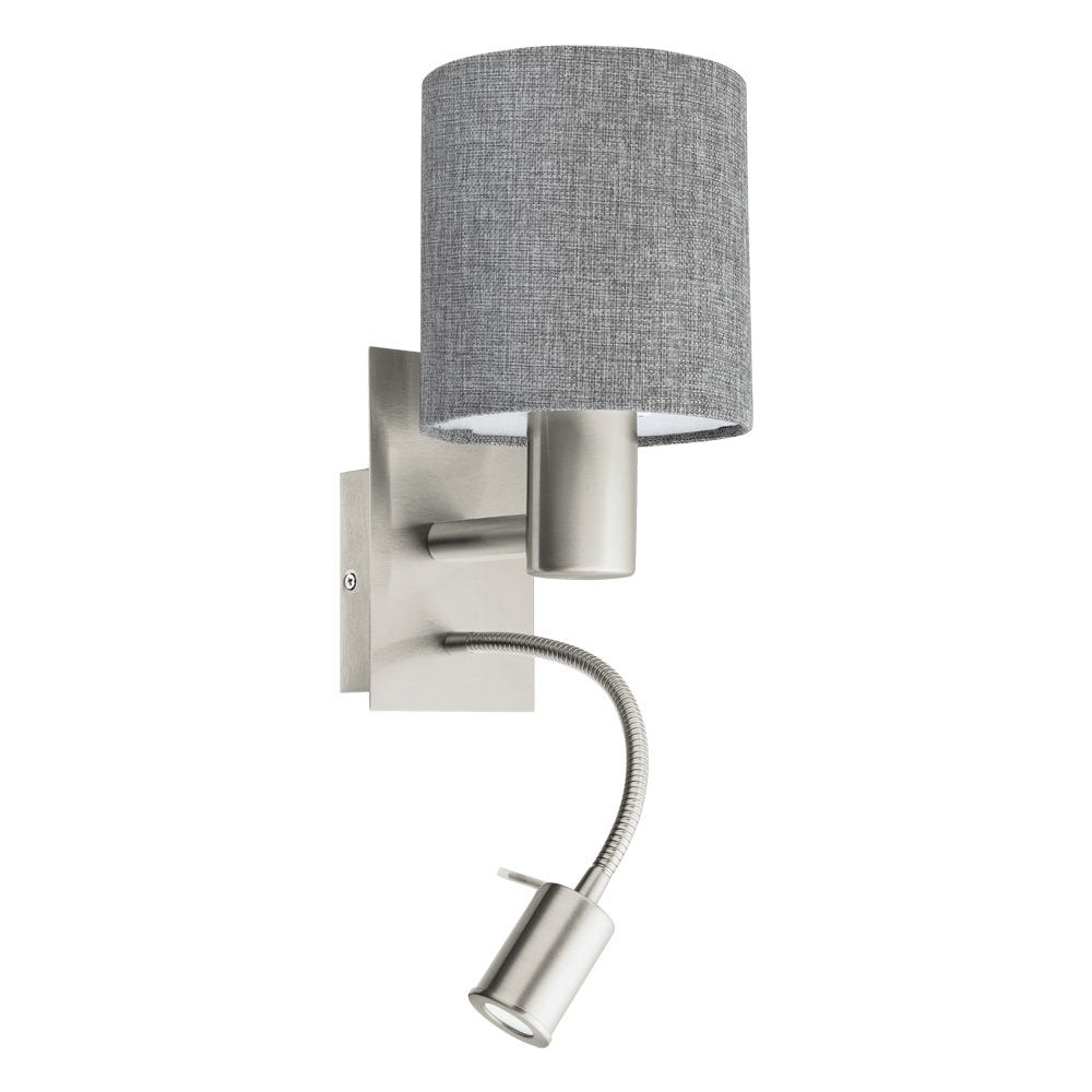 Pasteri 1 Light Wall Light and LED Satin Nickel & Grey - 96374