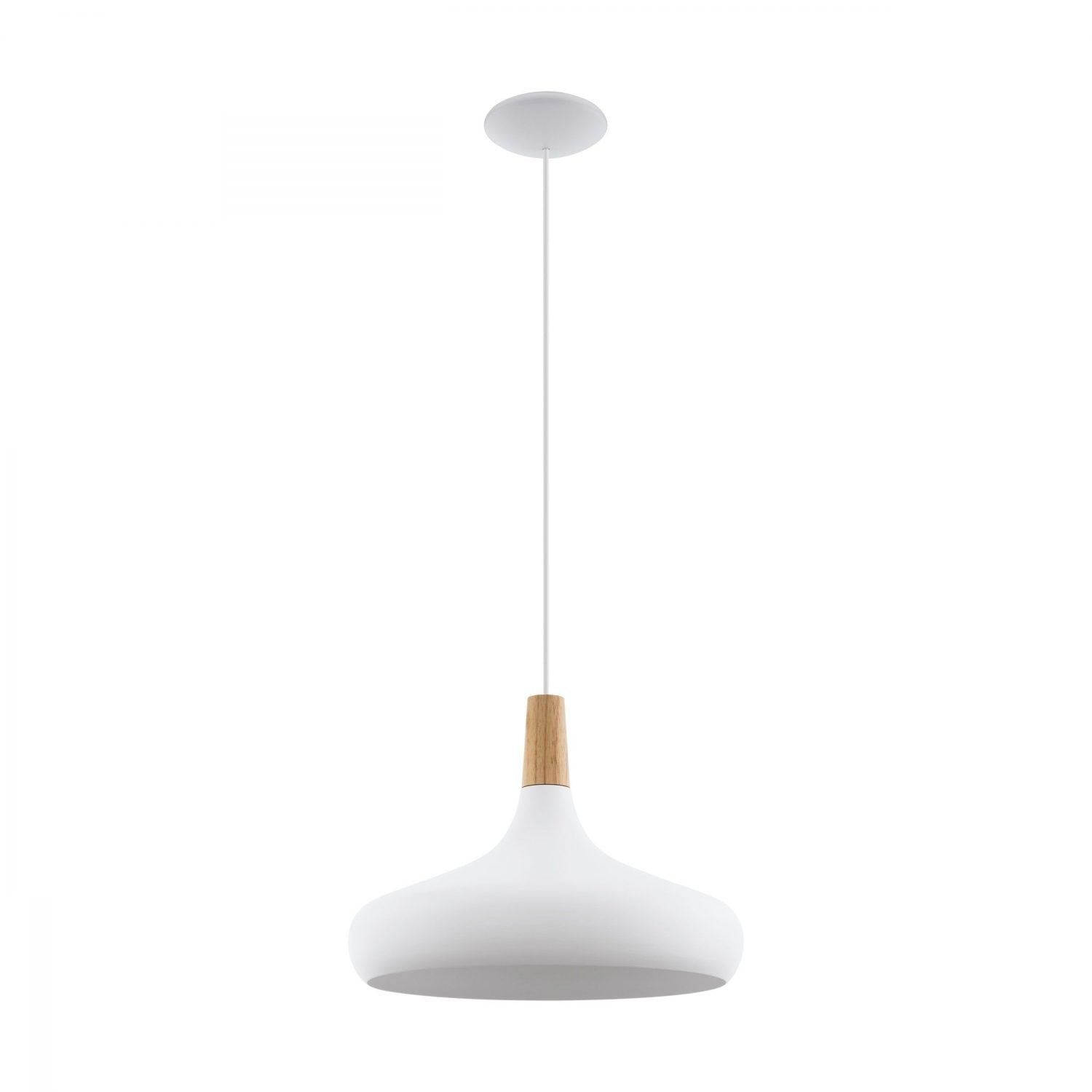 Buy Pendant Lights Australia Sabinar 1 Light Pendant White & Brown 400mm - 96983