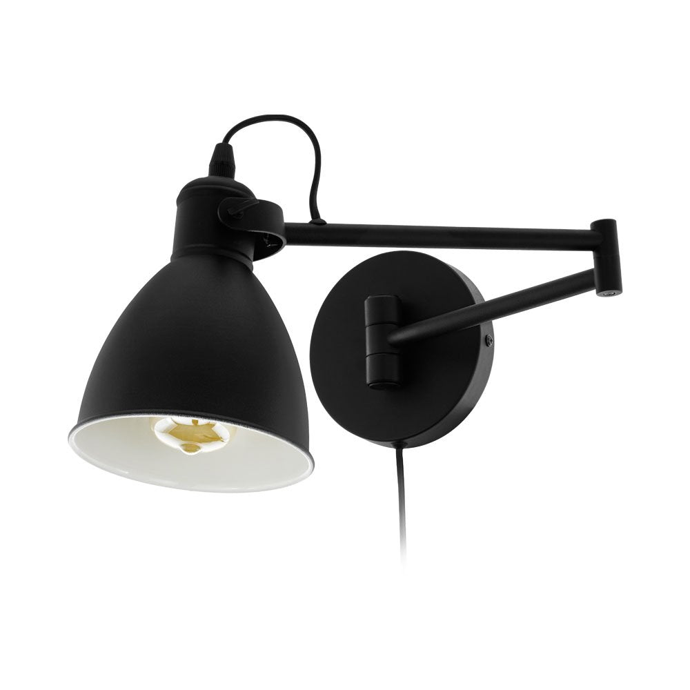 San Peri 1 Light Wall Light Black 300mm - 97886N