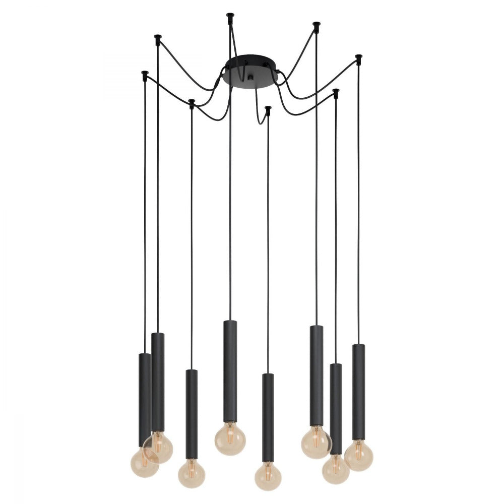 Cortenova 8 Light Pendant Black Steel - 98083