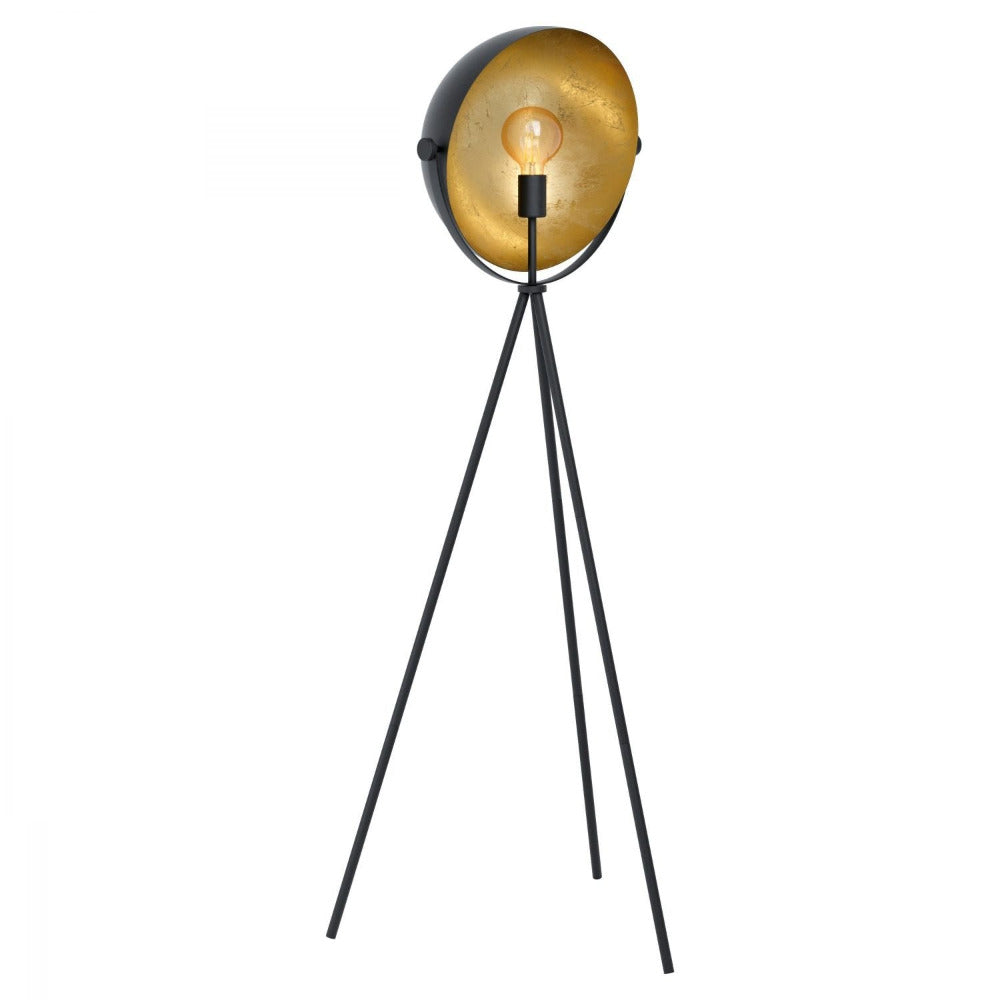 Darnius 1 Light Floor Lamp Black & Gold - 98458N