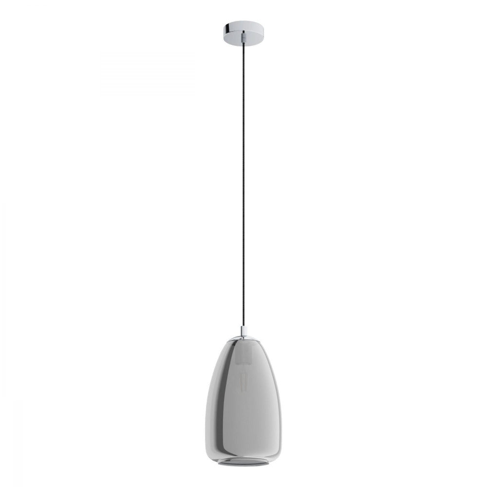 Buy Pendant lights australia - Alobrase 1 Light Pendant Chrome & Black Transparent 200mm - 98615N