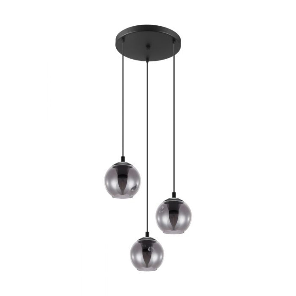 Buy Cluster Pendants Australia Ariscani 3 Light Pendant Chrome & Black Transparent - 98653