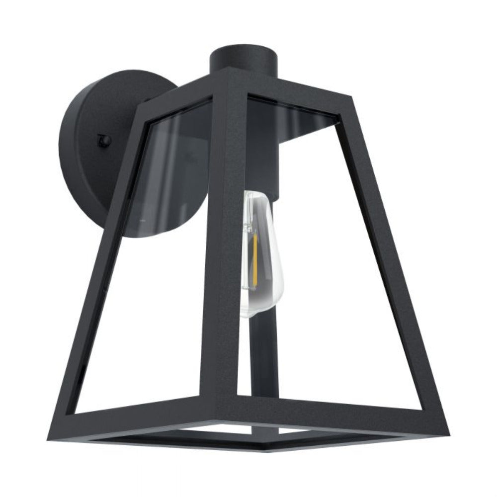Buy Outdoor Wall Lanterns Australia Mirandola 1 Light Wall Lantern Height 270 mm Black Aluminium - 98719N