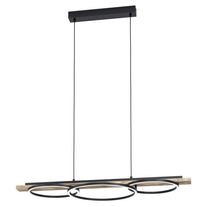 Buy Island Pendant Lights Australia Boyal 3 Circle LED Pendant Light Brown Rustic Wood 3000K - 99624
