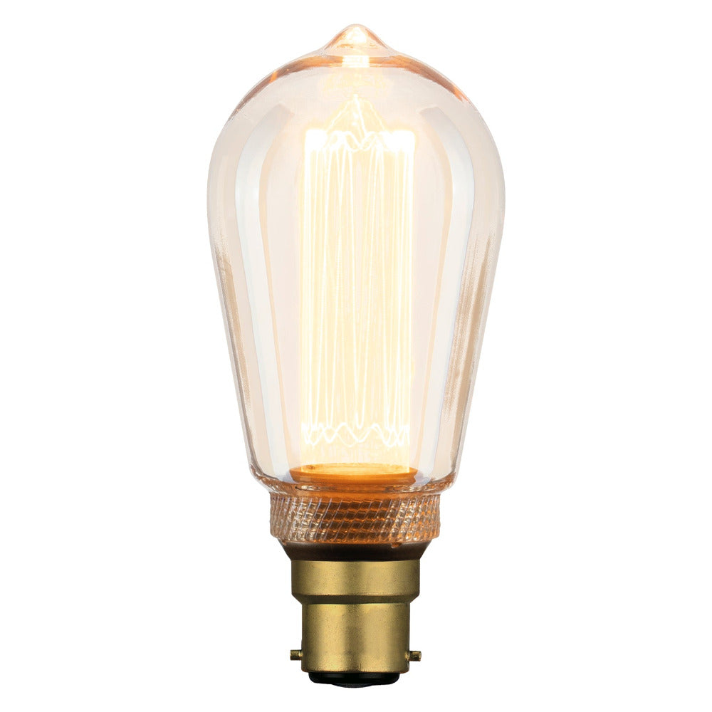 Buy LED Globes Australia Vintage Decorative LED ST64 Globe BC 4W 240V Amber Glass - 9B22LED22