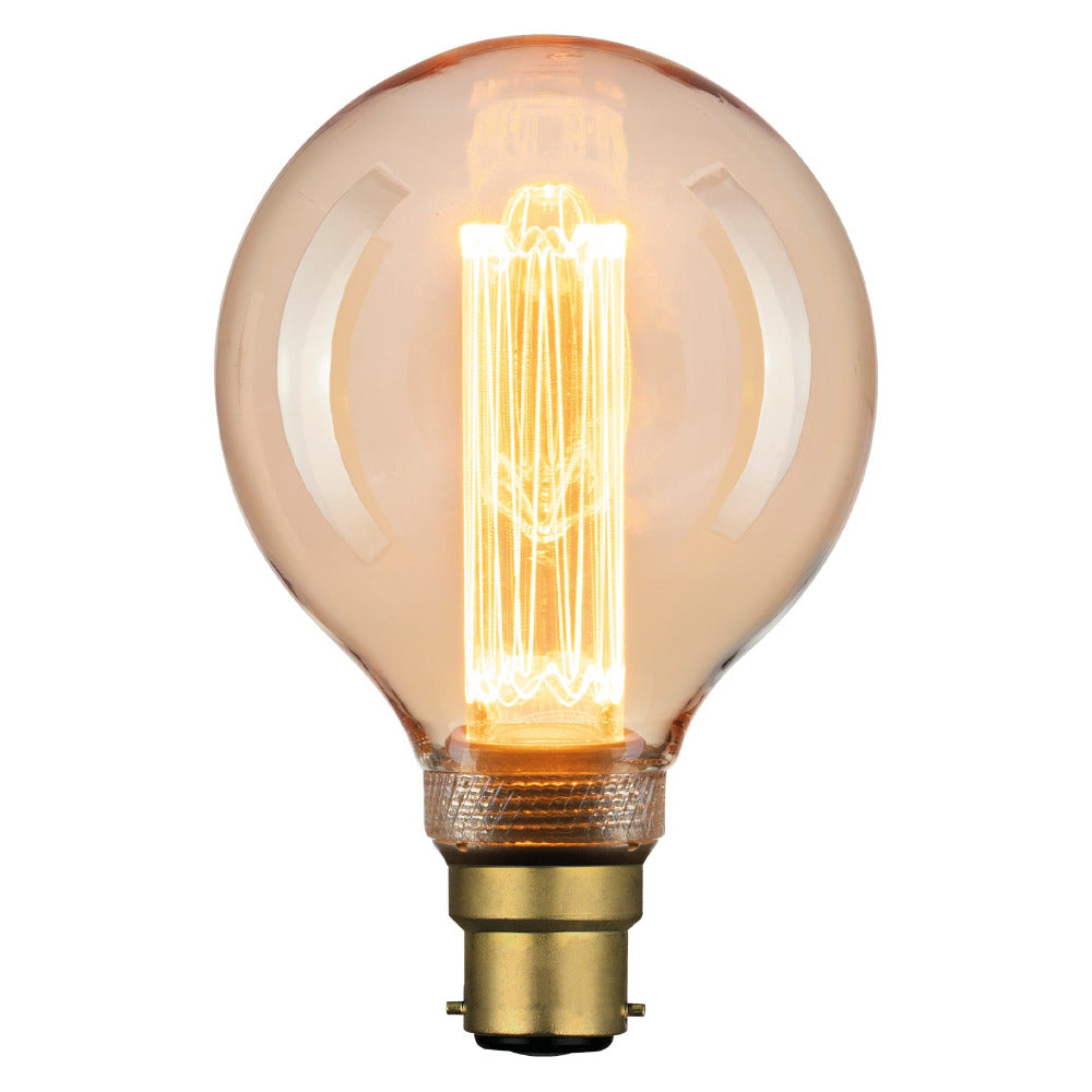 Buy LED Globes Australia Vintage Decorative LED G95 Globe BC 4W 240V Amber Glass - 9B22LED23