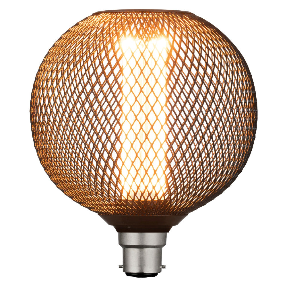Buy LED Globes Australia Vintage Decorative LED Sphere Globe BC 4W 240V Black Mesh Metal - 9B22LED25
