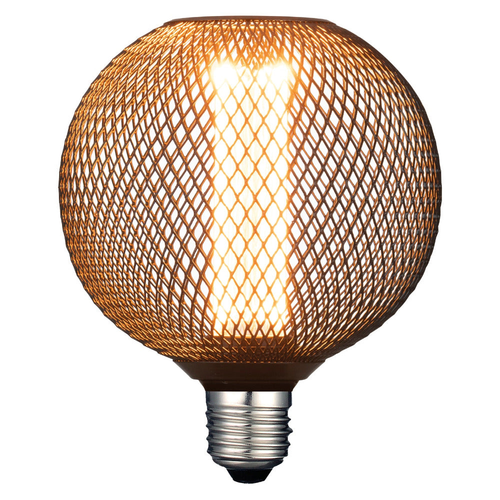 Buy LED Globes Australia Vintage Decorative LED Sphere Globe ES 4W 240V Black Mesh Metal - 9E27LED25