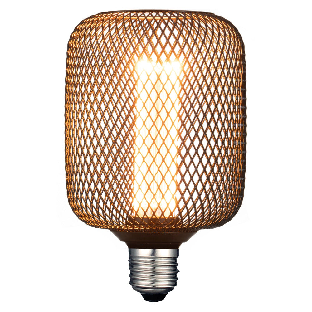 Buy LED Globes Australia Vintage Decorative LED Cylinder Globe ES 4W 240V Black Mesh Metal - 9E27LED26