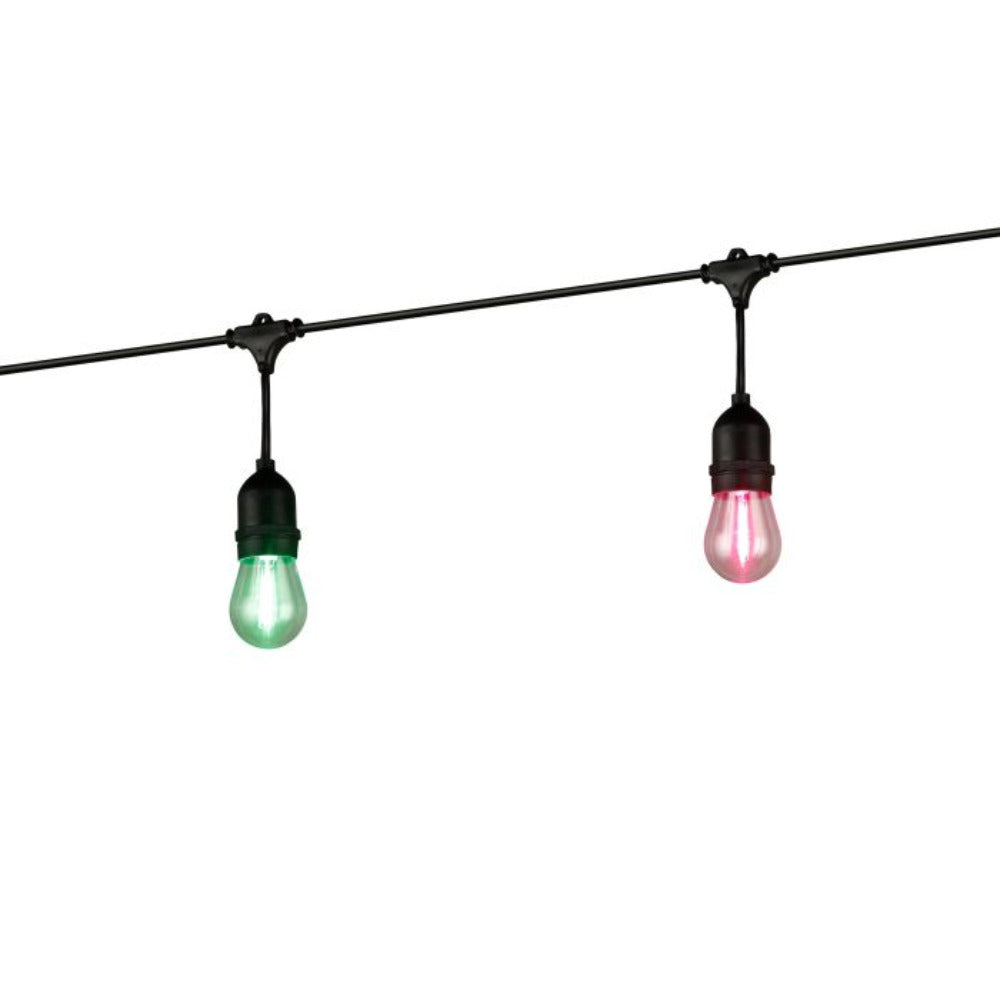 Buy Festoon Lights Australia Solar Festoon 10 Lights 12V Black Plastic 2700K - 205717N