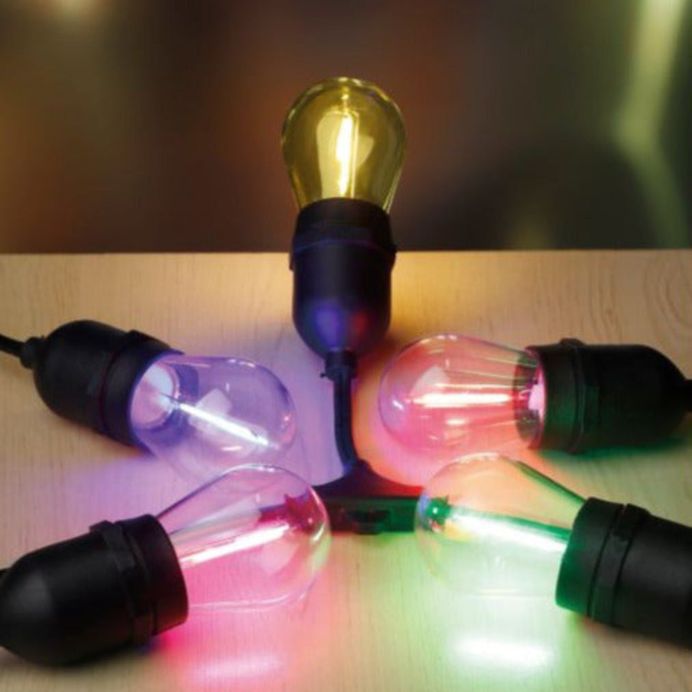 Buy Festoon Lights Australia Solar Festoon 10 Lights 12V Black Plastic 2700K - 205717N