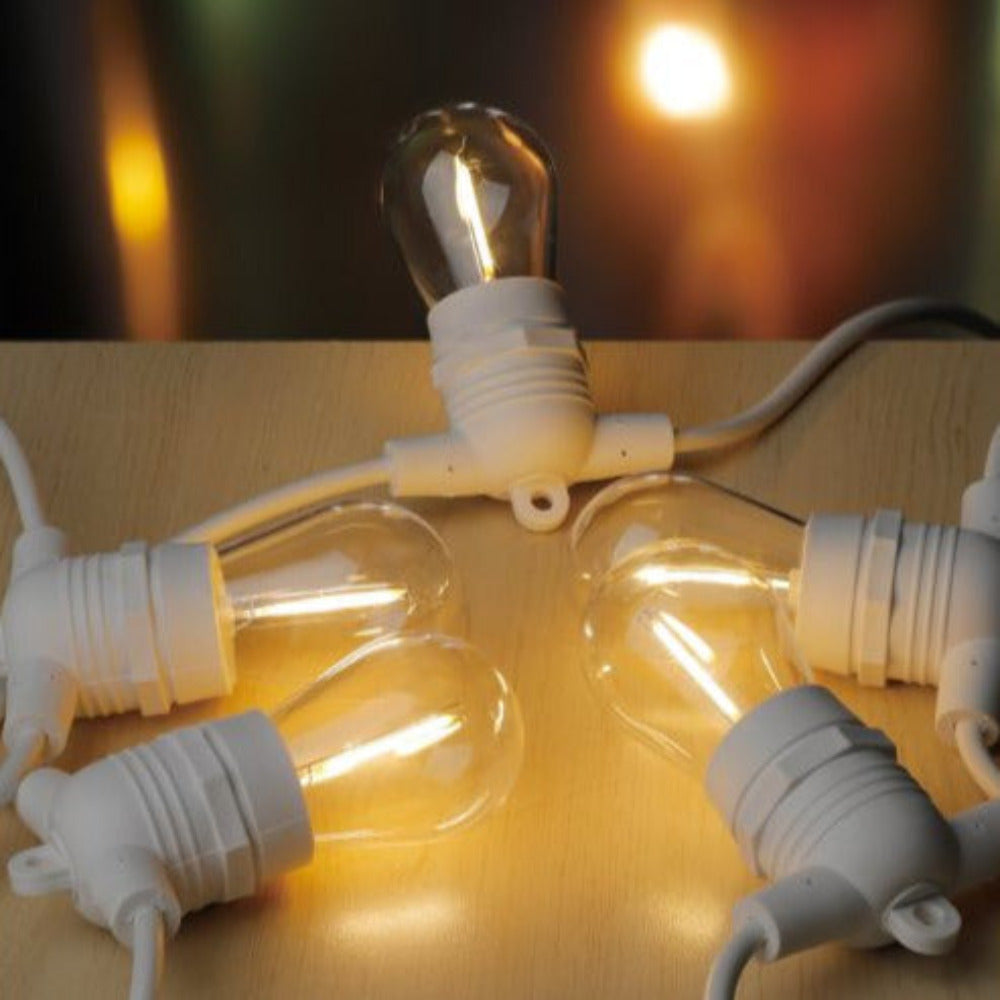 Buy Festoon Lights Australia Solar Festoon 10 Lights 12V Black Plastic 2700K - 205716N
