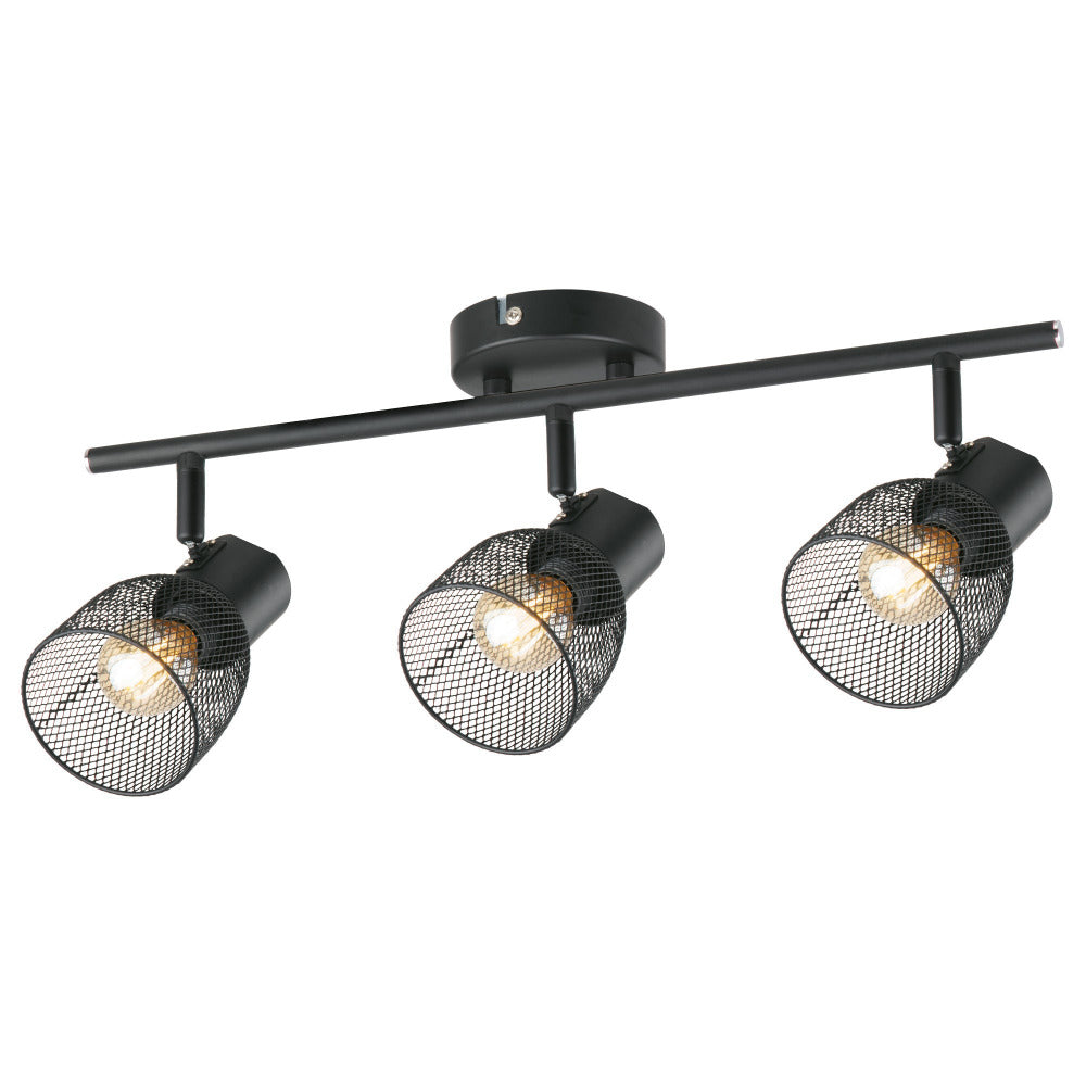 Buy Spotlights Australia Emily 3 Light Industrial Straight Bar Spotlight - A10933BLK