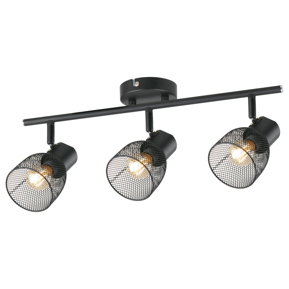 Emily 3 Light Industrial Straight Bar Spotlight - A10933BLK