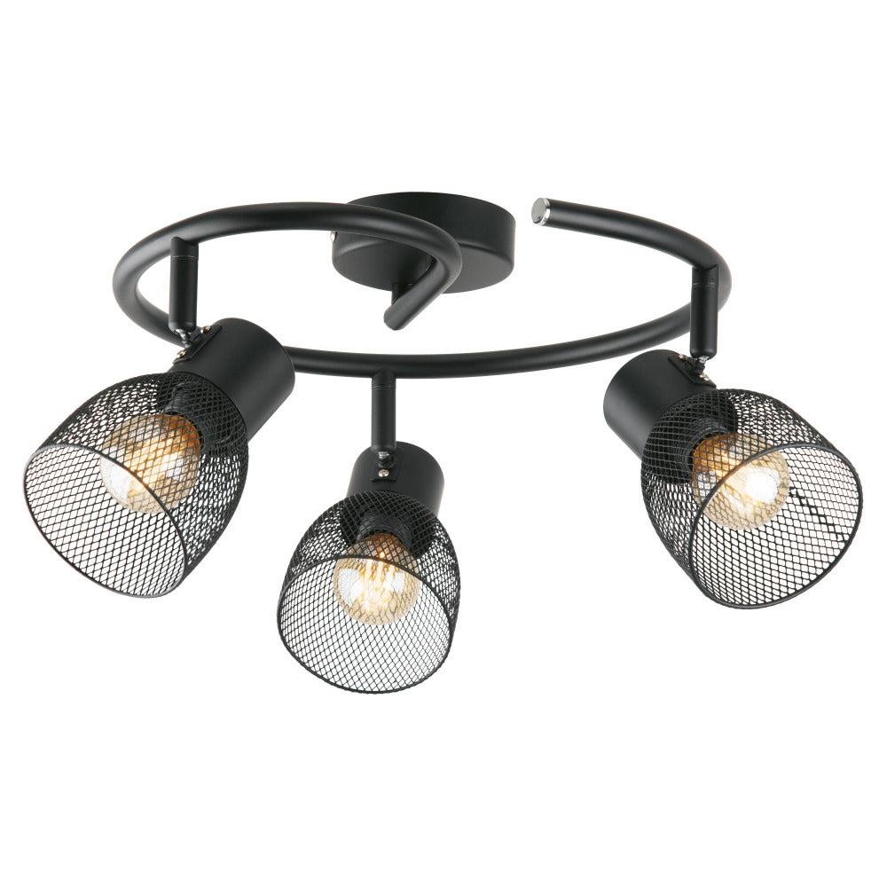 Emily 3 Light Industrial Round Spotlight - A10933RBLK