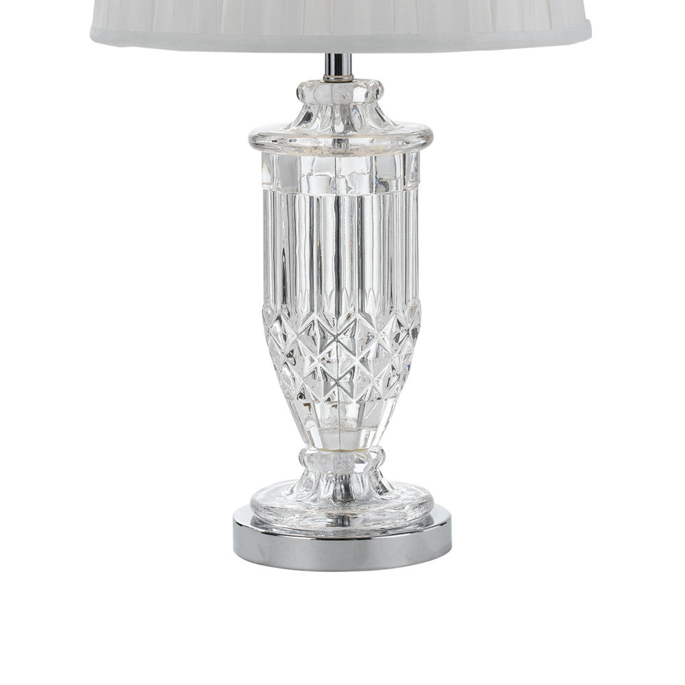 Buy Table Lamps Australia Adria 1 Light Table Lamp Chrome & Clear White - ADRIA TL-CHWH