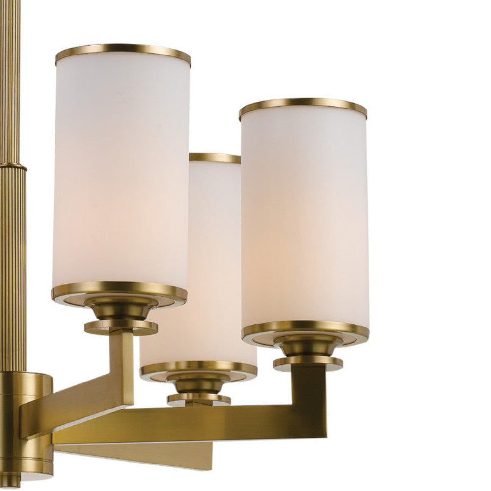 Buy Chandeliers Australia Ahern 6 Light Pendant Brass & Opal - AHERN PE6-BS+OP