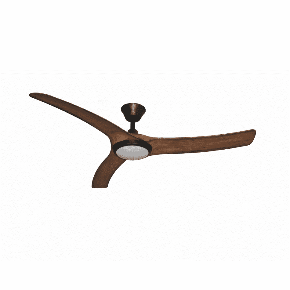 Aqua DC Ceiling Fan 52" IP66 With LED Matt Black With Koa Polymer Blades - AIPL669