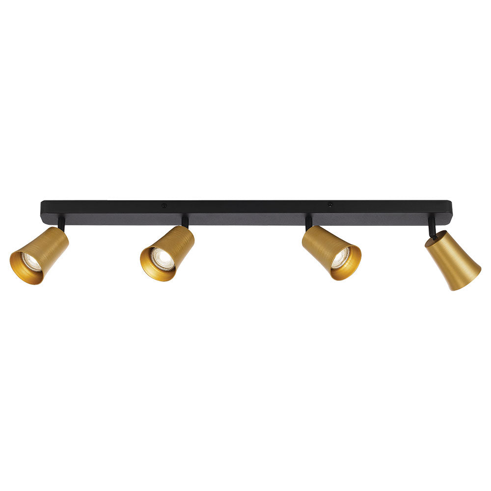 Buy Spotlights Australia Alvey 4 Light Spotlight Black & Gold ALVEY SP4B-GDBK