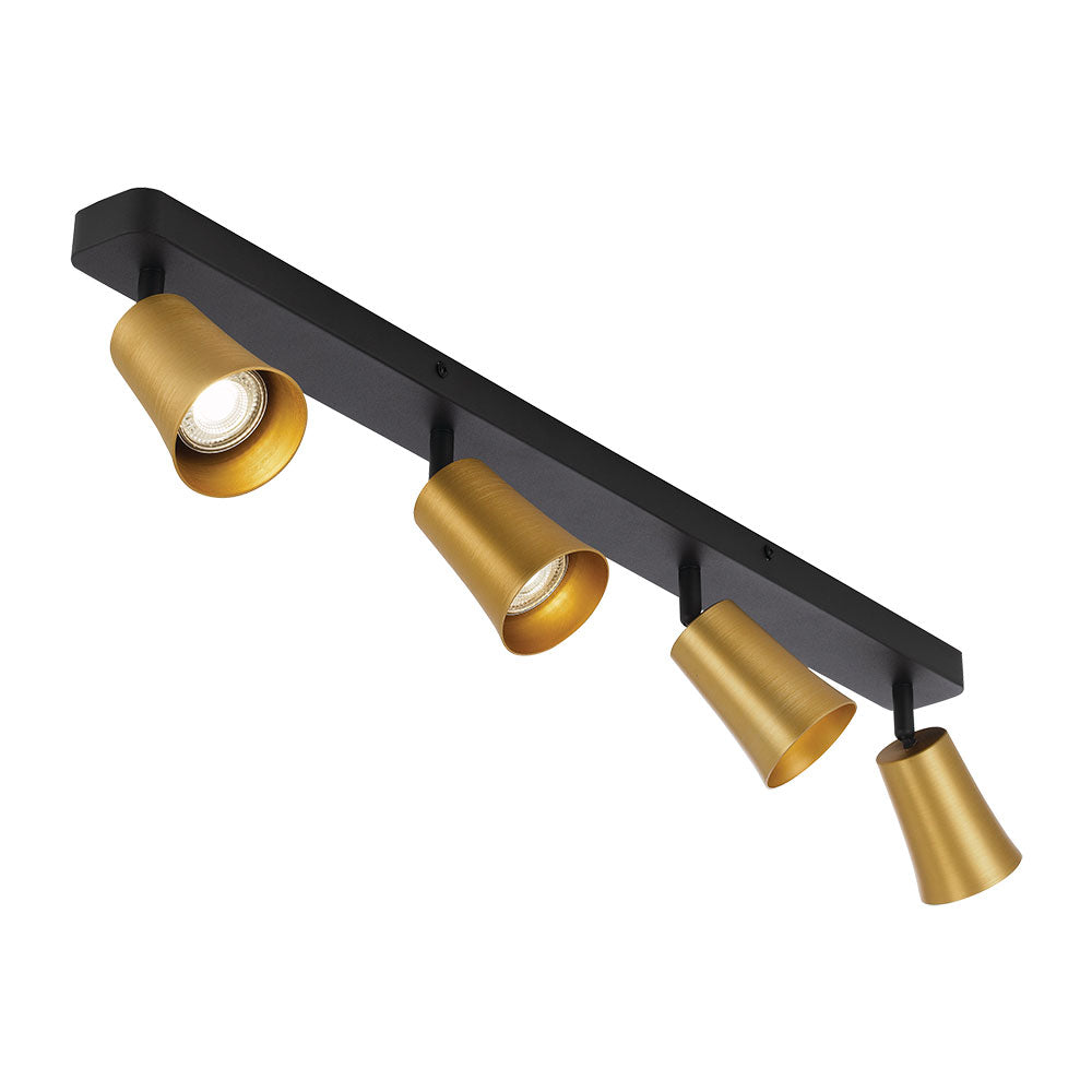 Buy Spotlights Australia Alvey 4 Light Spotlight Black & Gold ALVEY SP4B-GDBK