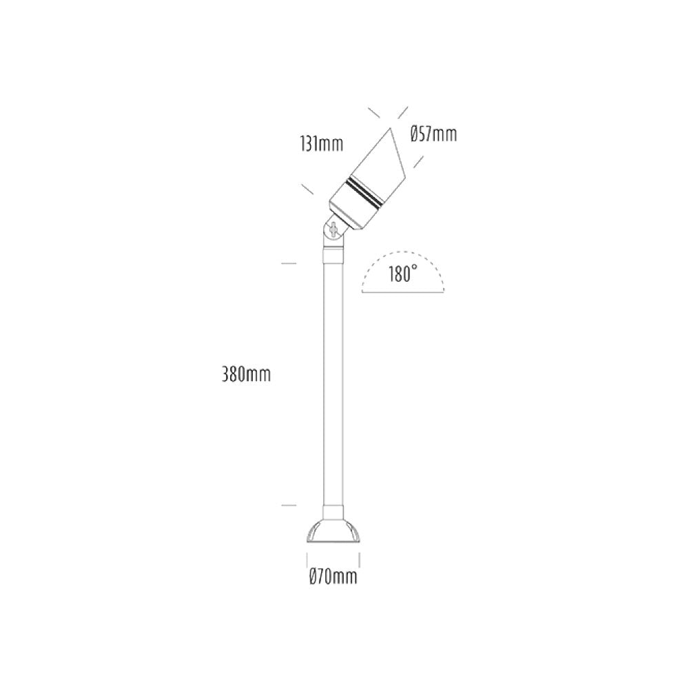 Buy Pathway Lights Australia HYDRA Pathway Light MR16 H380mm 12~24V AC Brass - AQL-403-B-M