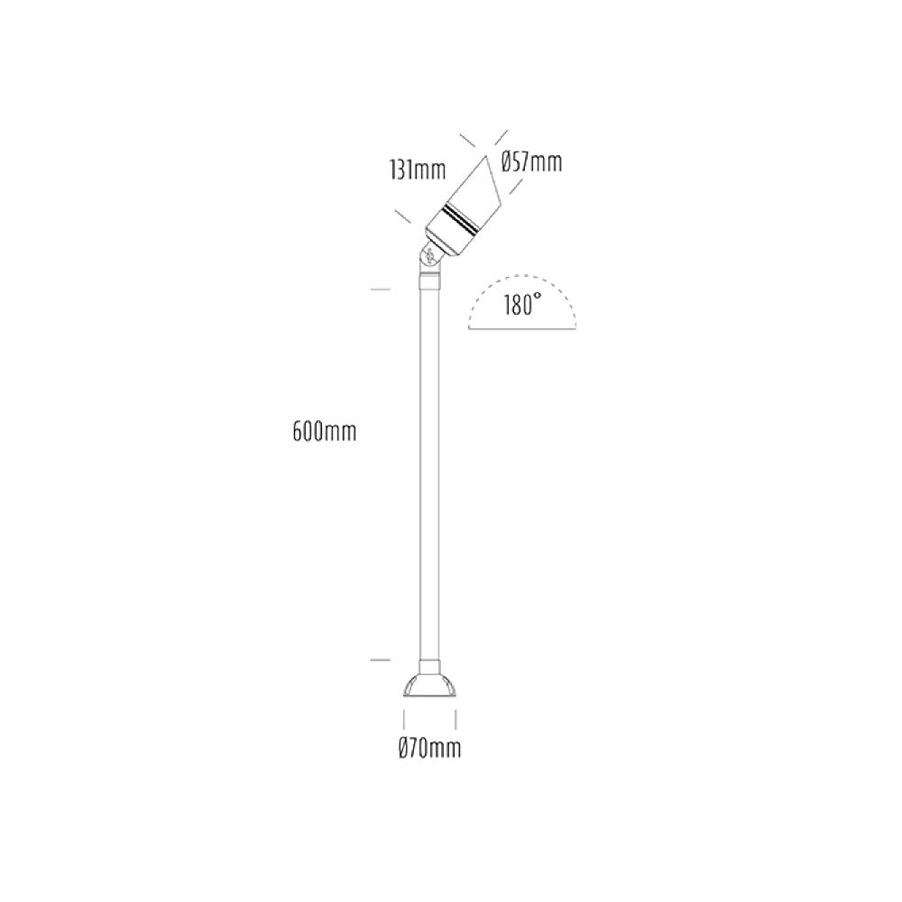 Buy Pathway Lights Australia HYDRA Pathway Light MR16 H600mm 12~24V AC Brass - AQL-405-M