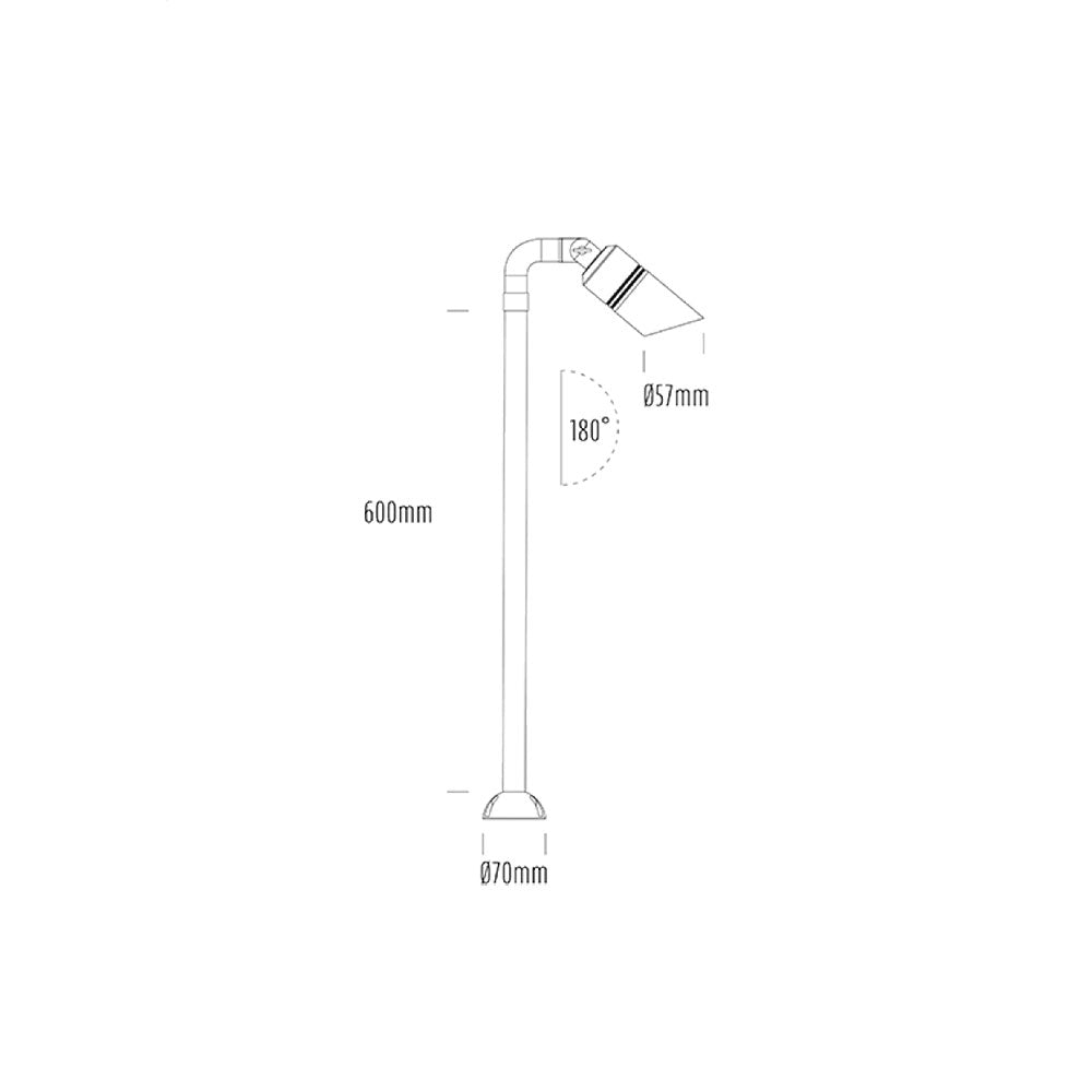 Buy Pathway Lights Australia HYDRA Pathway Light Elbow MR16 H600mm 12~24V AC Brass - AQL-406-M