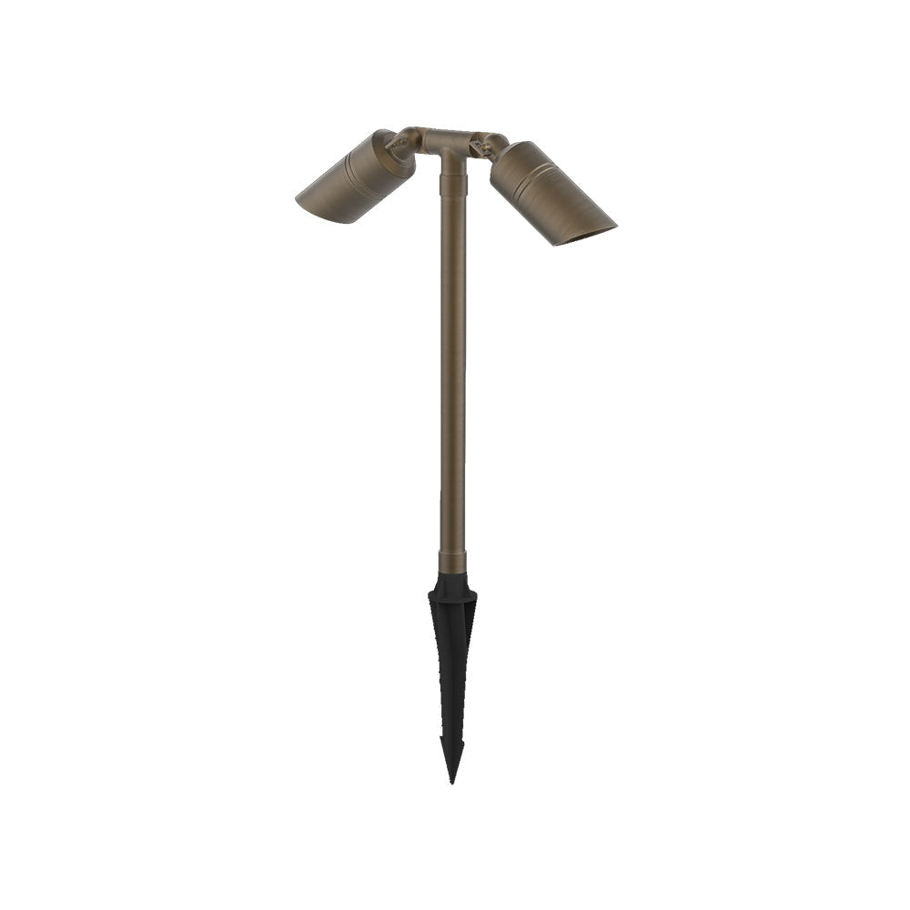 Buy Pathway Lights Australia HYDRA Pathway Spike 2 Lights MR16 H380mm 12~24V AC Brass - AQL-409