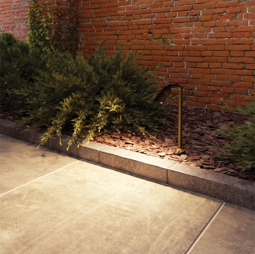 Buy Pathway Lights Australia HYDRA Pathway Spike Light Elbow MR16 H380mm 12~24V AC Brass - AQL-412-M