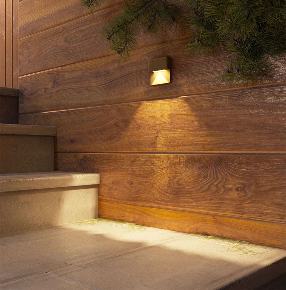 Buy Step Lights Australia HYDRA Square Step Light 24V DC/AC W84mm Brass 3000K - AQL-419