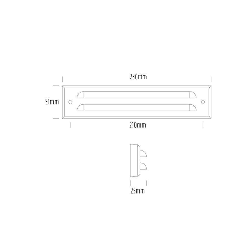 Buy Step Lights Australia HYDRA Rectangle Step Light 24V DC/AC W236mm Brass 3000K - AQL-420