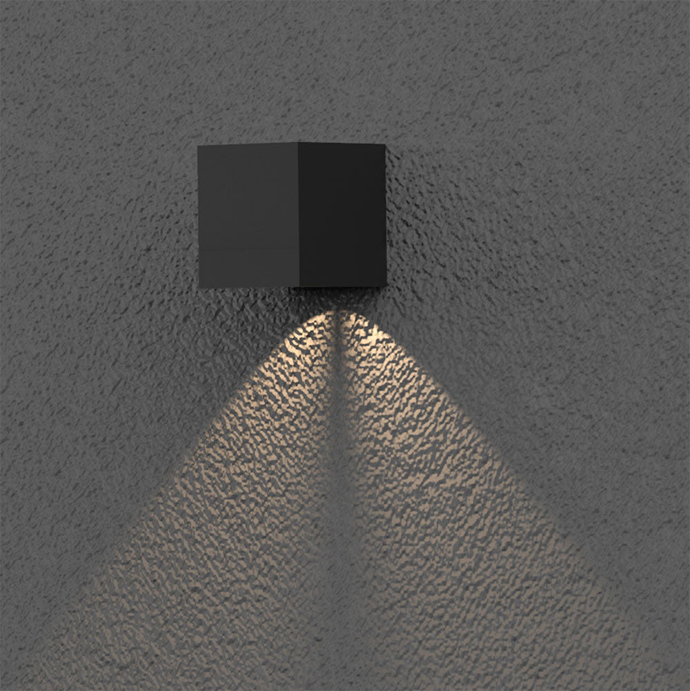 Buy Exterior Wall Lights Australia Square Exterior Wall Light 7W Black Aluminum 3000K - AQL-602