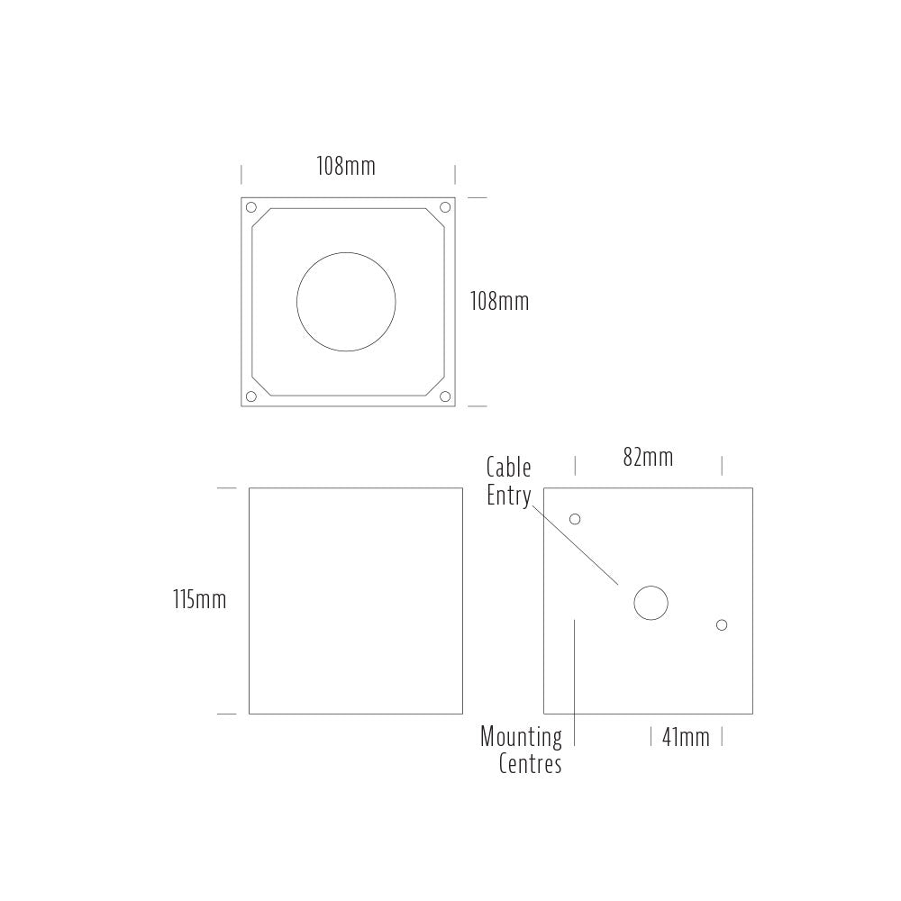 Buy Up / Down Wall Lights Australia Square Up / Down Wall Light 14W Black Aluminum 3000K - AQL-603