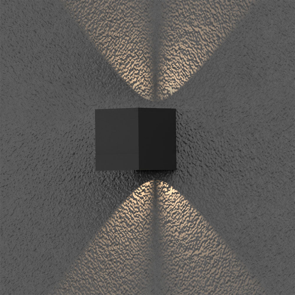 Buy Up / Down Wall Lights Australia Square Up / Down Wall Light 14W Black Aluminum 3000K - AQL-603