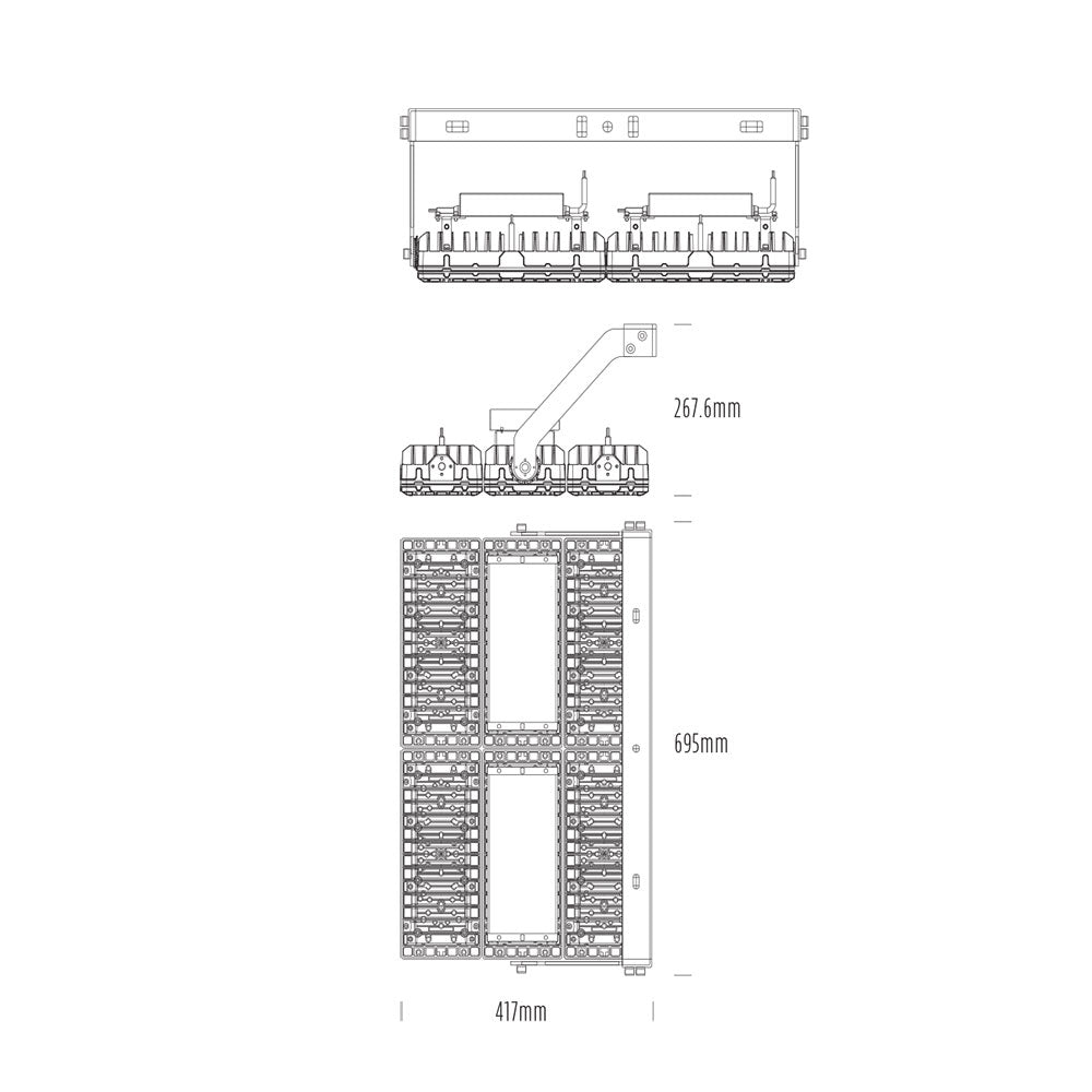 Buy Floodlights Australia 931 series LED Floodlight 600W Black Aluminium - AQL-931-F600