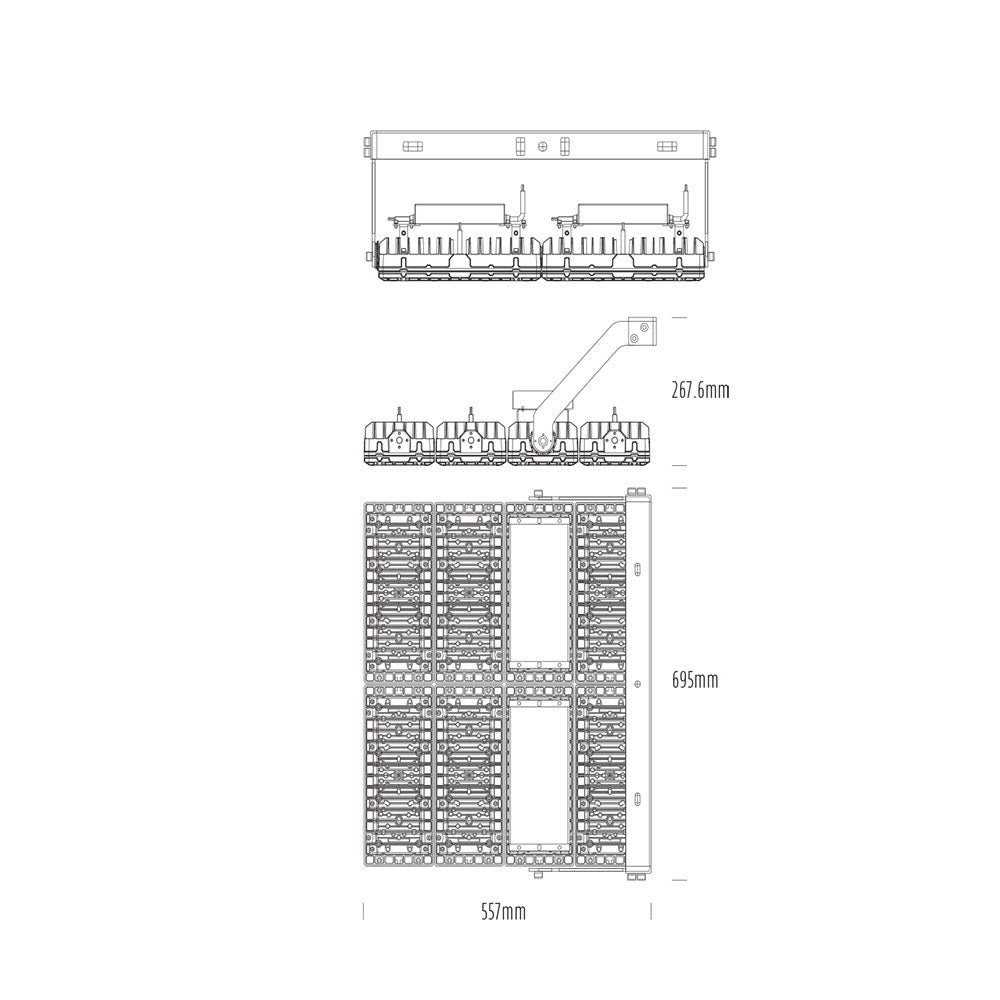 Buy Floodlights Australia 931 series LED Floodlight 800W Black Aluminium - AQL-931-F800
