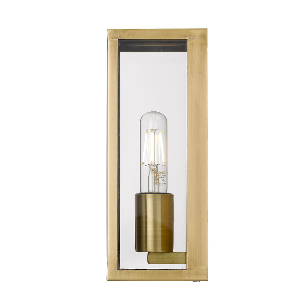 Buy Outdoor Wall Lanterns Australia Arzano 1 Light Wall Light Small Antique Brass - ARZANO WB25-AB