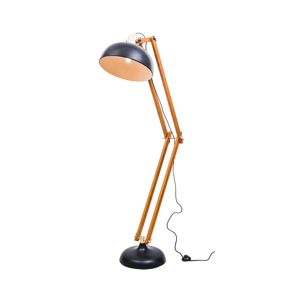 Buy Floor Lamps Australia Alfred Floor Lamp Black Metal / Timber - A86321BLK