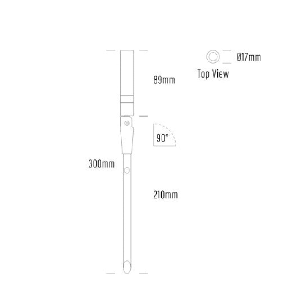 Lumena Spike Light Adjustable 24V DC W17mm White Aluminium - AQL-116-A8-B002