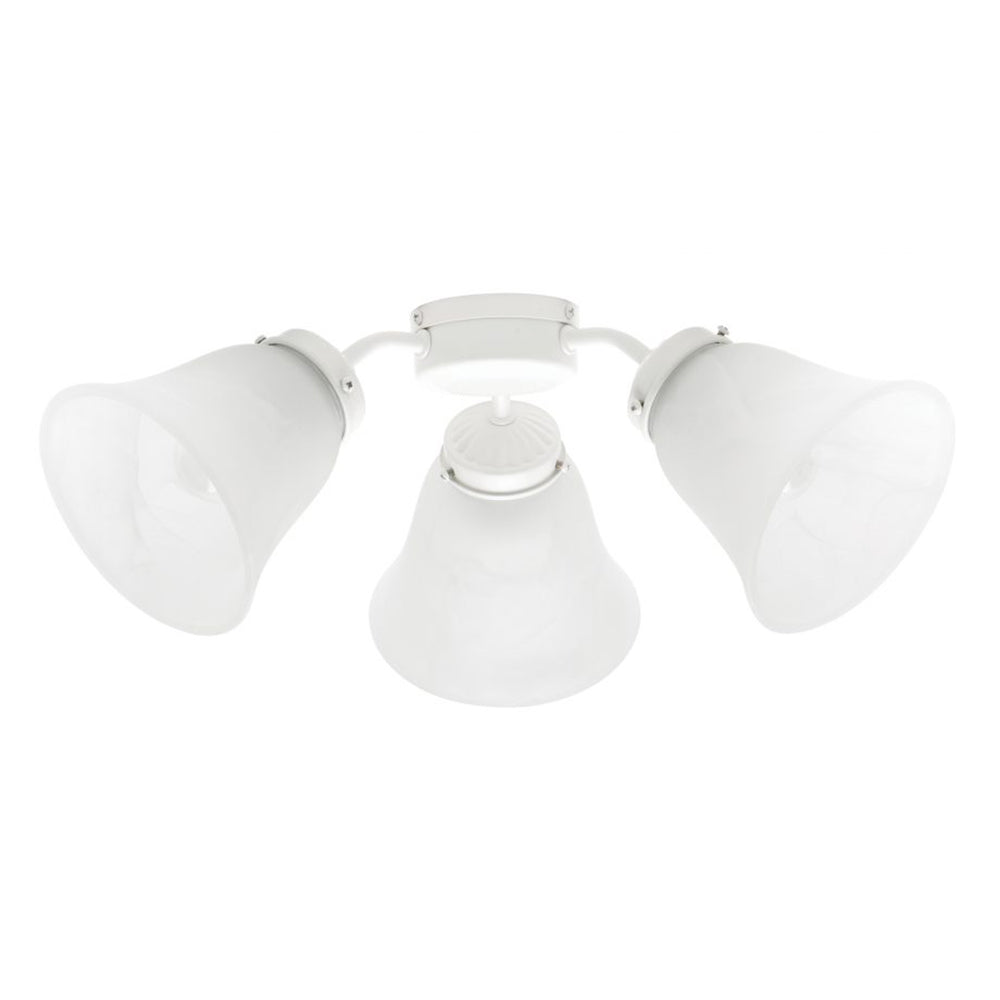 Buy Fan Accessories Australia Auro Fan 3 Lights White Glass - FLF1423WH