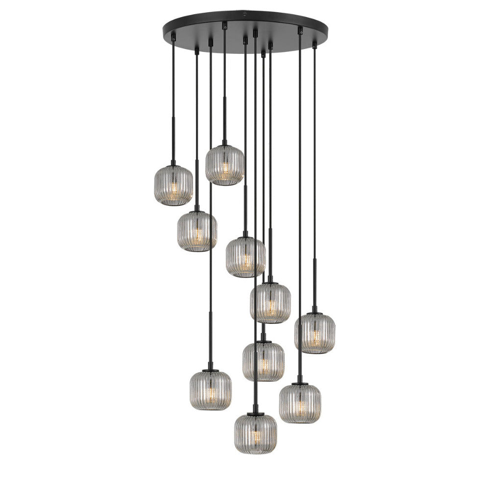 Bobo 10 Light Cluster Pendant Black & Smoke - BOBO PE10-BKSM