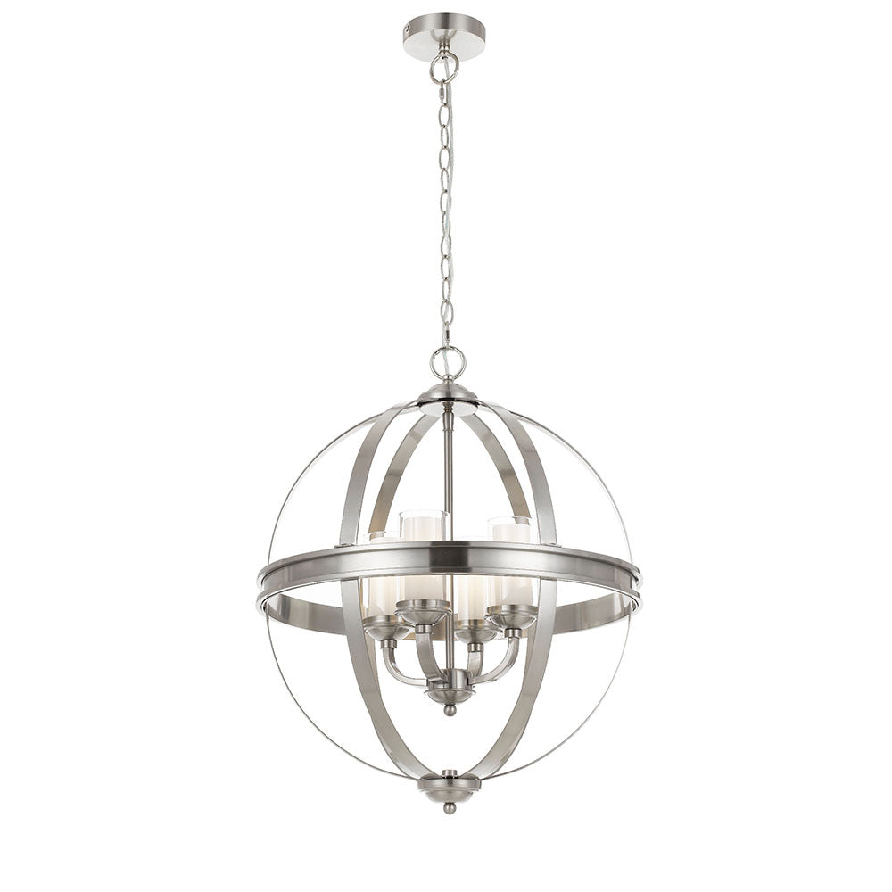 Buy Pendant Lights Australia Bodum 4 Light Pendant Nickel Matt, Clear, Opal - BODUM PE4-NK